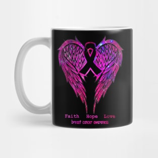 Breast Cancer Faith Hope Love Wings Awareness Mug